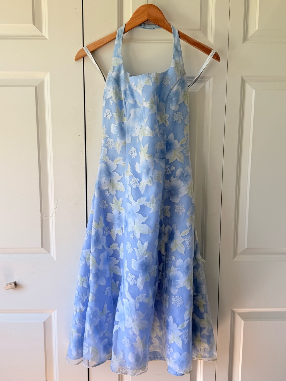 Alfred Angelo Light Blue Floral Midi Dress